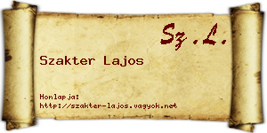 Szakter Lajos névjegykártya